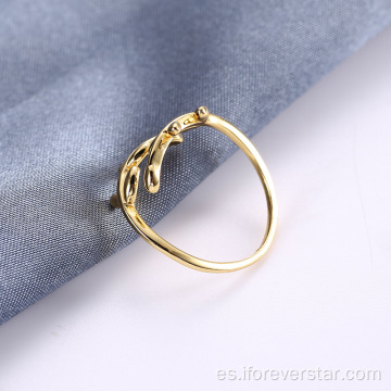 Anillo de bodas chapado en oro elegante 925 anillos